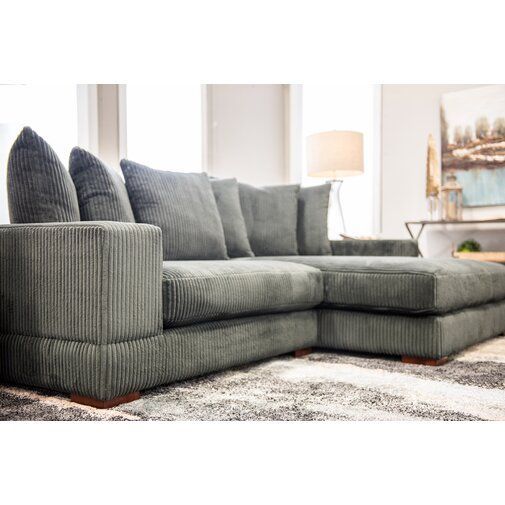 Luxe 107" Wide Right Hand Facing Sofa & Chaise | Deep For Hannah Right Sectional Sofas (View 9 of 15)