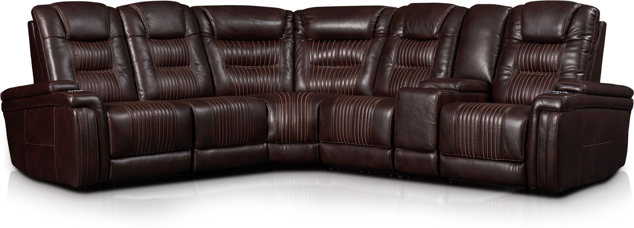 Magnus 6 Piece Triple Power Reclining Sectional With 3 In Magnus Brown Power Reclining Sofas (View 1 of 15)