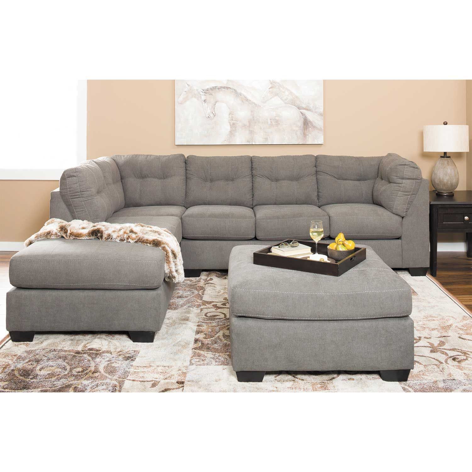 Maier Charcoal 2 Piece Sectional With Raf Chaise 4520017 With Regard To 2Pc Burland Contemporary Sectional Sofas Charcoal (View 1 of 15)