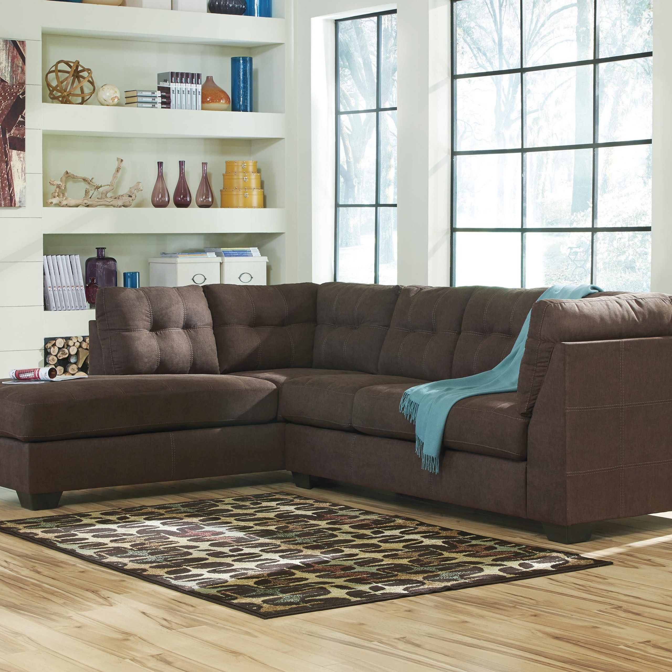 Maier – Walnut 2 Piece Sectional With Left Chaise With 2Pc Maddox Right Arm Facing Sectional Sofas With Chaise Brown (View 2 of 15)