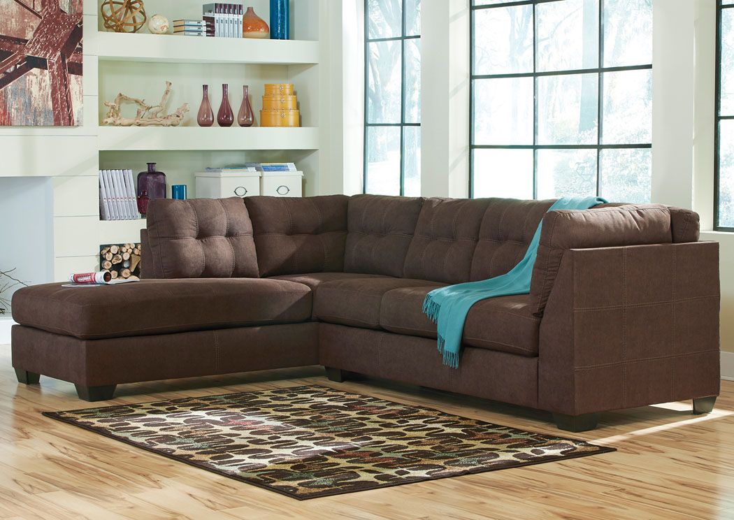 Maier Walnut Left Arm Facing Chaise End Sectional With 2Pc Maddox Left Arm Facing Sectional Sofas With Chaise Brown (View 4 of 15)