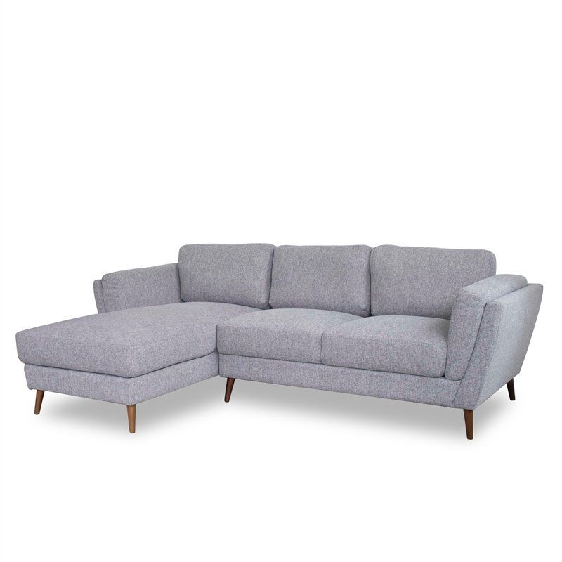 Mid Century Modern Sadie Gray Sectional Sofa (Left Chaise Pertaining To Dulce Mid Century Chaise Sofas Light Gray (Photo 12 of 15)