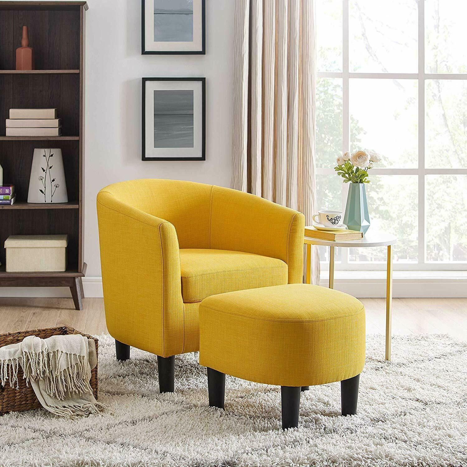 Modern Accent Arm Chair Upholstered Chair Fabric Single With Regard To Single Sofa Chairs (View 2 of 15)