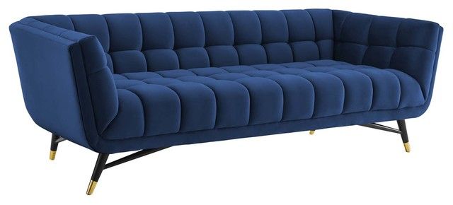 Modern Contemporary Urban Living Sofa, Velvet Fabric Throughout Camila Poly Blend Sectional Sofas Off White (View 12 of 15)