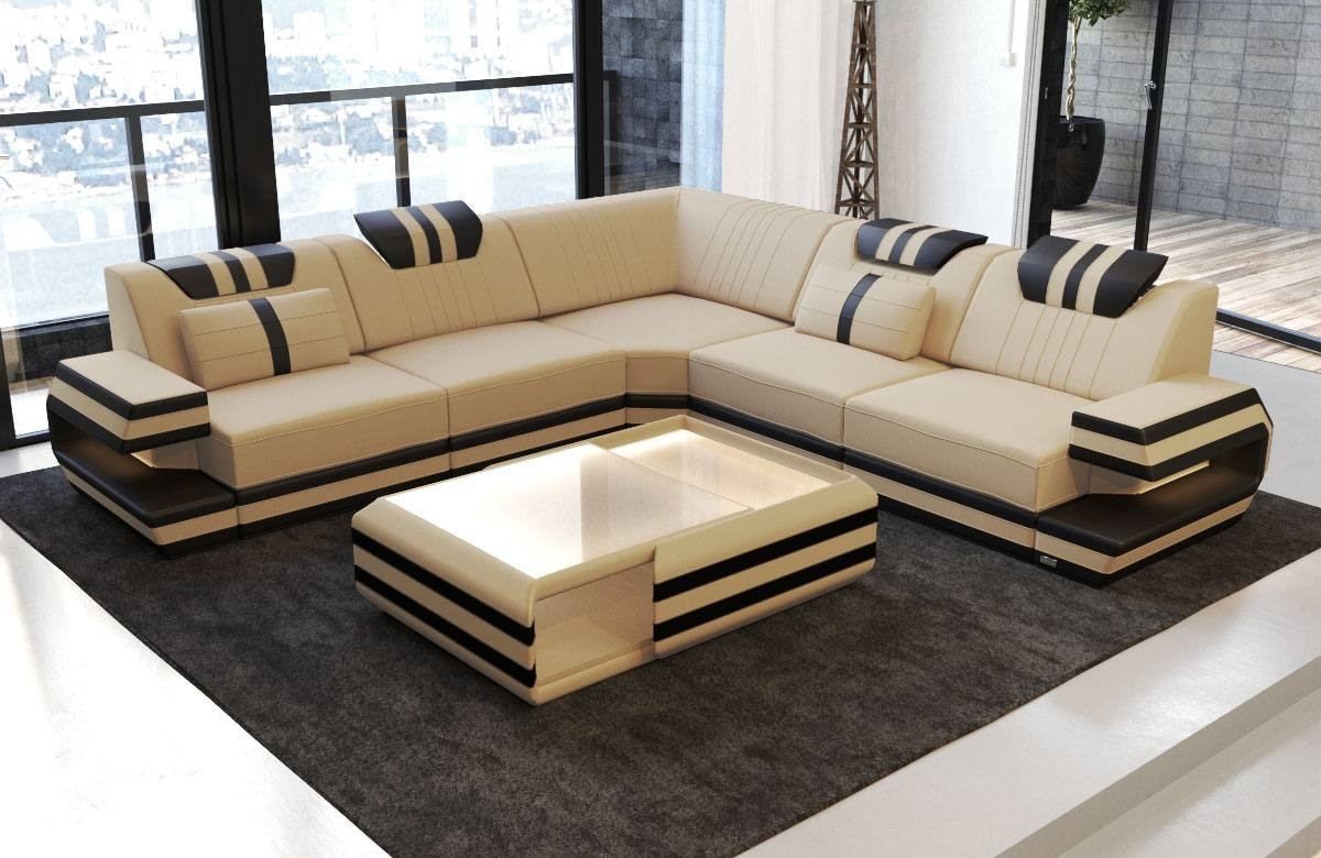 Modern Sectional Fabric Sofa San Antonio L Shape With Led Throughout Contemporary Fabric Sofas (View 9 of 15)