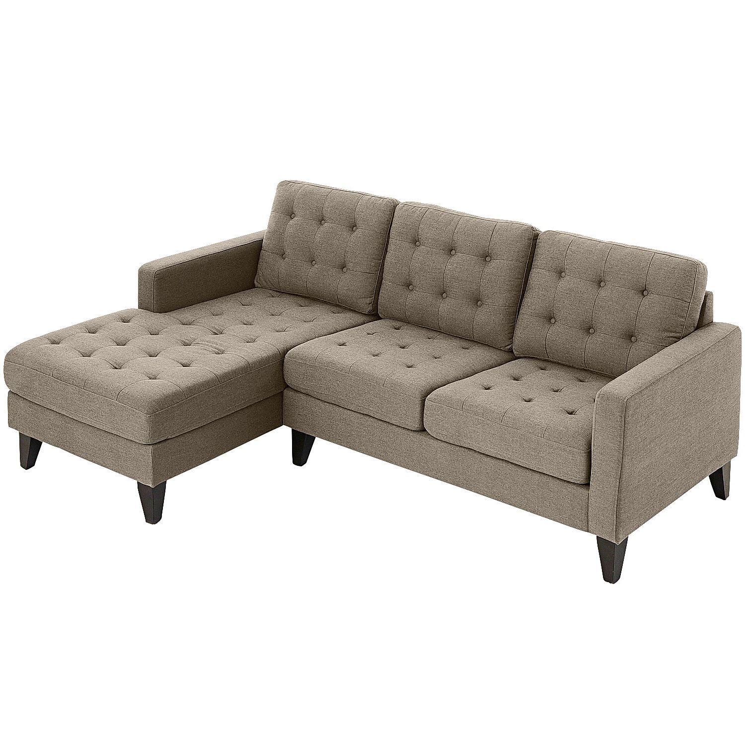 Nyle Putty 2 Piece Left Arm Chaise Sectional | Living Room With Regard To Element Left Side Chaise Sectional Sofas In Dark Gray Linen And Walnut Legs (View 7 of 15)