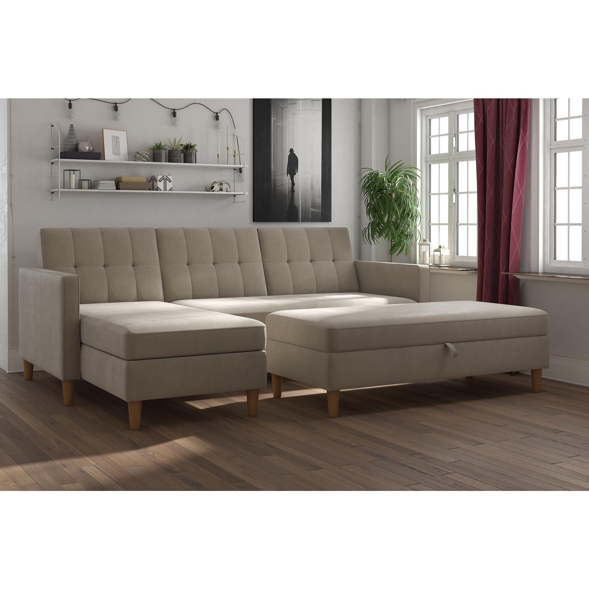 Our Best Living Room Furniture Deals | Storage Ottoman Inside 3Pc Hartford Storage Sectional Futon Sofas And Hartford Storage Ottoman Tan (View 4 of 15)
