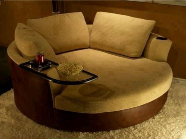 Oversized Round Swivel Chair With Cup Holder | Round Sofa For Big Round Sofa Chairs (View 2 of 15)