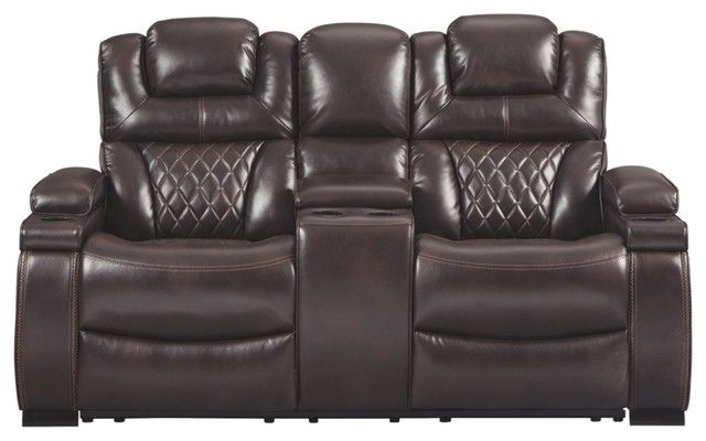 Polyester Upholstered Metal Power Reclining Loveseat With Regarding Magnus Brown Power Reclining Sofas (View 11 of 15)