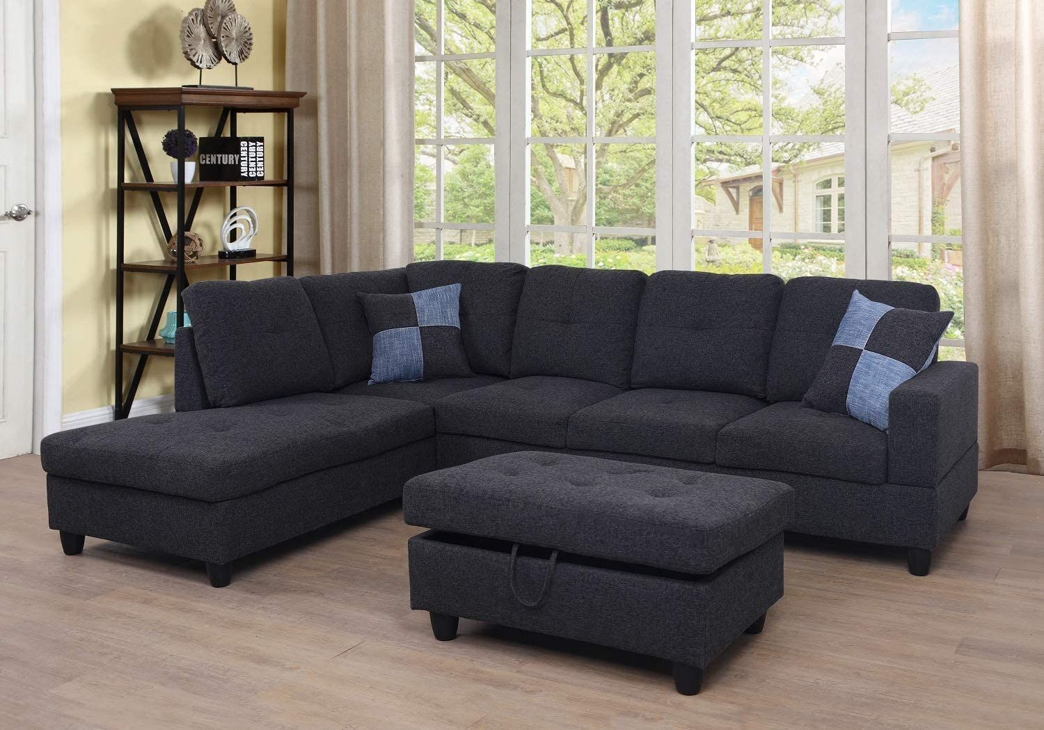 Ponliving Furniture 3 Pcpiece Sectional Sofa Couch Set, L Inside Hannah Right Sectional Sofas (View 1 of 15)