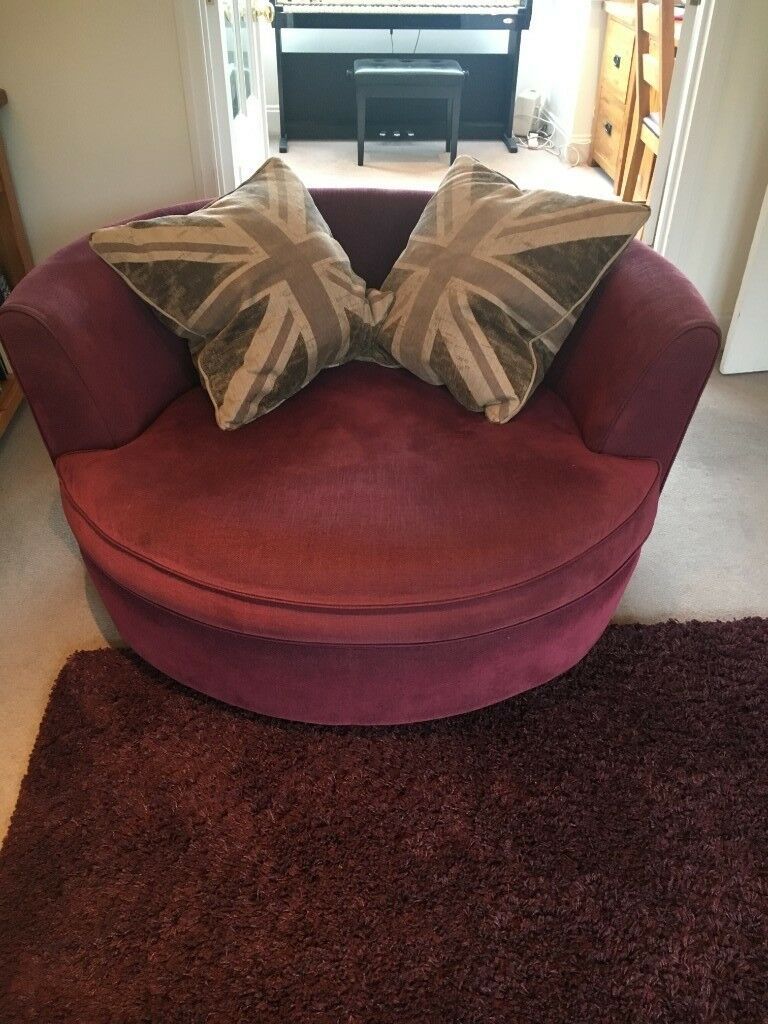 Purple Swivel Round Sofa Chair. Cuddler / Cosy (View 14 of 15)