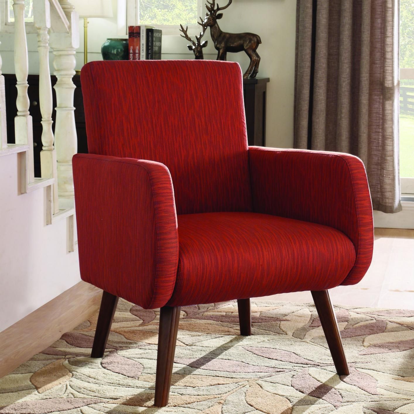 Red Fabric Accent Chair – Steal A Sofa Furniture Outlet For Accent Sofa Chairs (Photo 5 of 15)