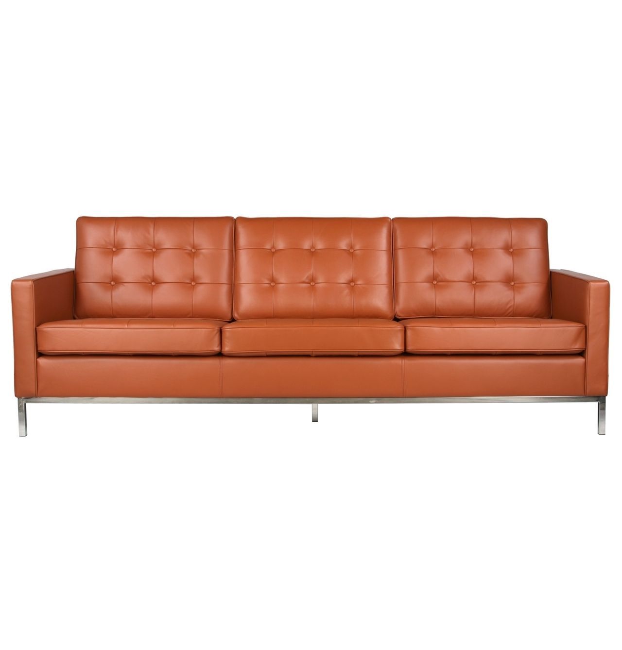 Replica Florence Knoll Aniline Leather 3 Seater Sofa For Florence Knoll 3 Seater Sofas (Photo 1 of 15)