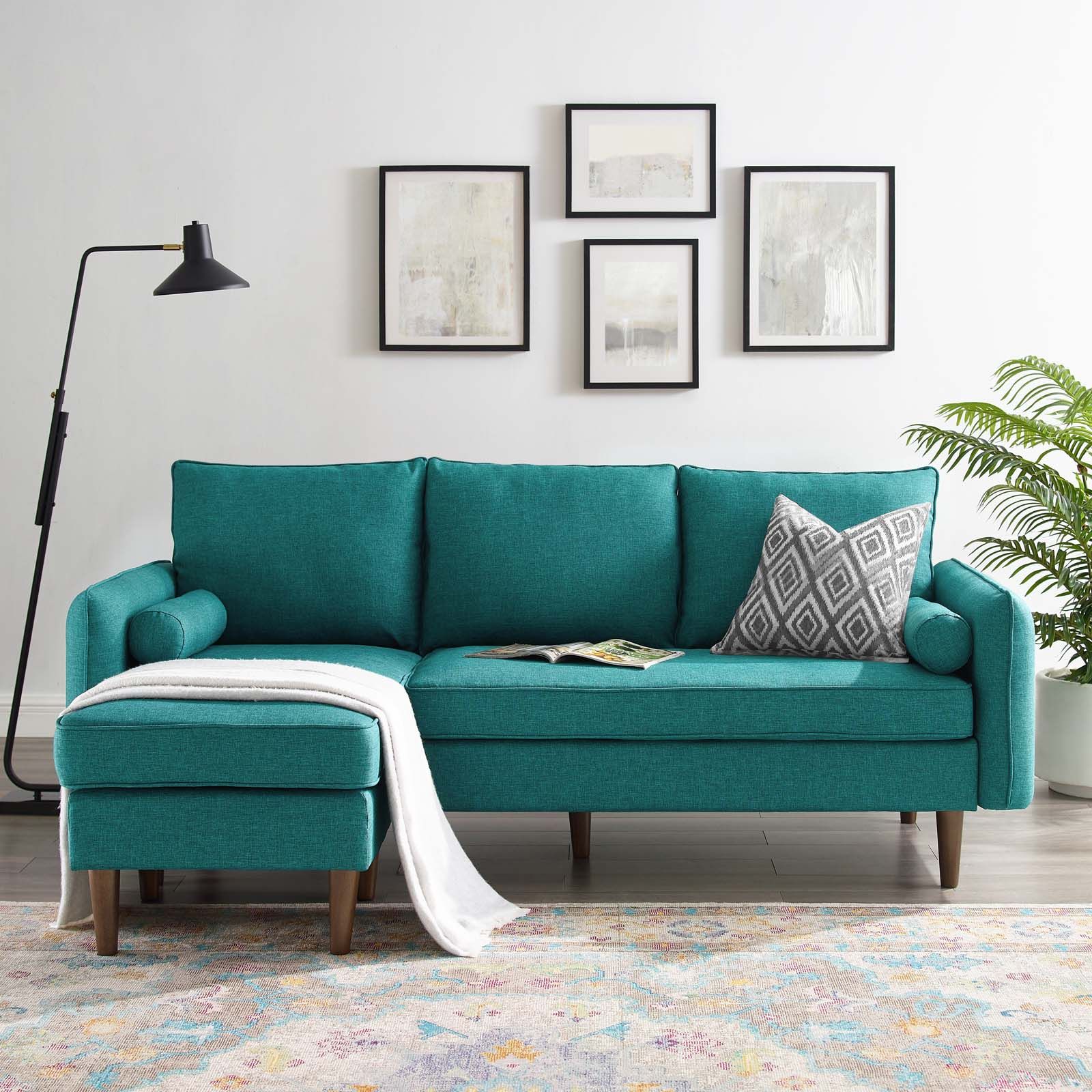 Revive Upholstered Right Or Left Sectional Sofa Teal Regarding Hannah Right Sectional Sofas (View 13 of 15)