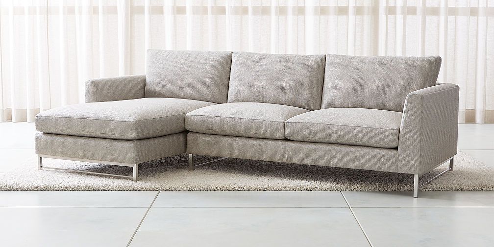 Sale: Sectional Sofas: Leather And Fabric | Crate And Barrel Regarding Setoril Modern Sectional Sofa Swith Chaise Woven Linen (View 7 of 15)