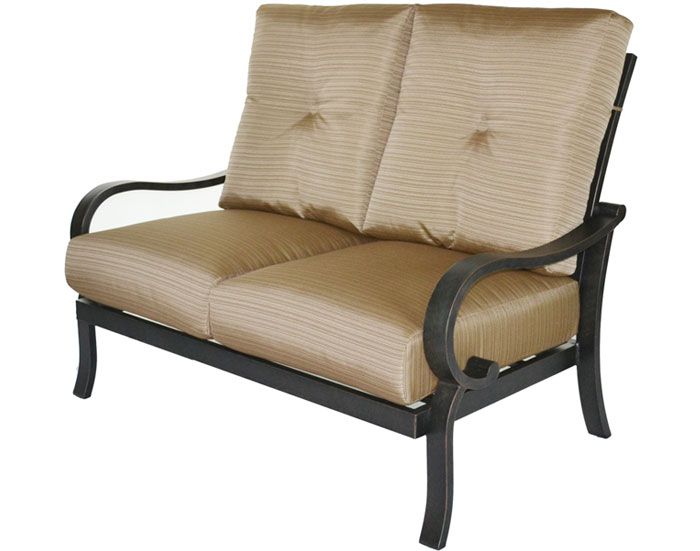 Scarlett Love Seat With Cushions – Patio Furniture Plus Within Scarlett Beige Sofas (View 13 of 15)