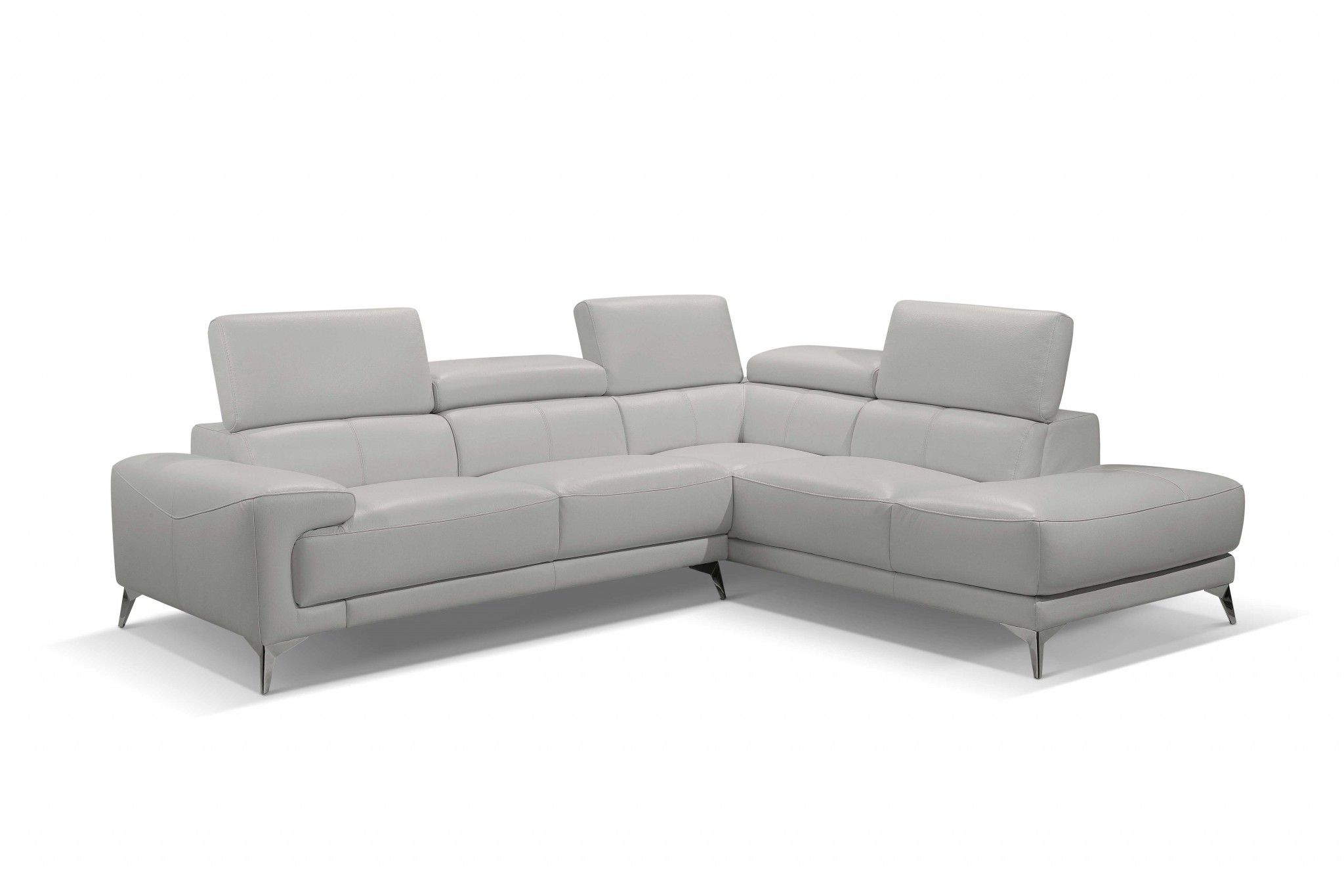Sectional, Chaise On Right When Facing, White Top Grain Pertaining To [%Matilda 100% Top Grain Leather Chaise Sectional Sofas|Matilda 100% Top Grain Leather Chaise Sectional Sofas%] (View 12 of 15)