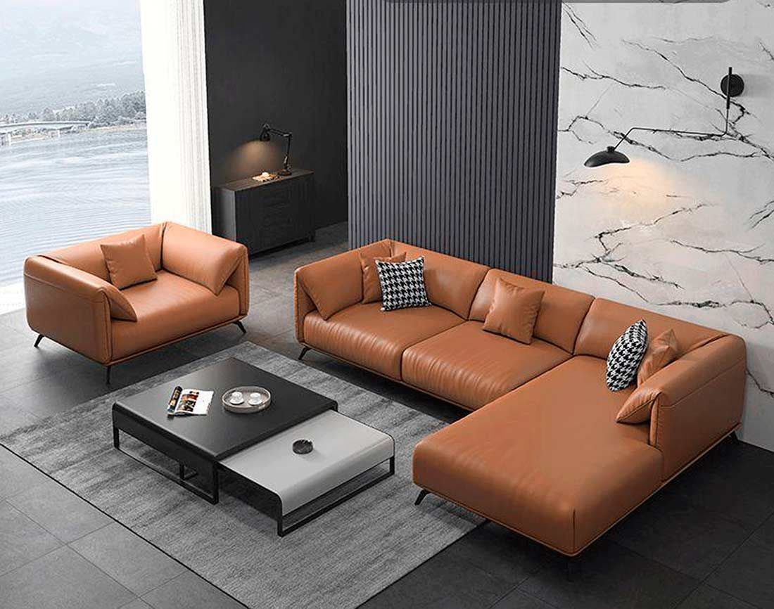 Sectional Leather Sofa Ef 012 | Leather Sectionals For Sectional Sofas (View 11 of 15)