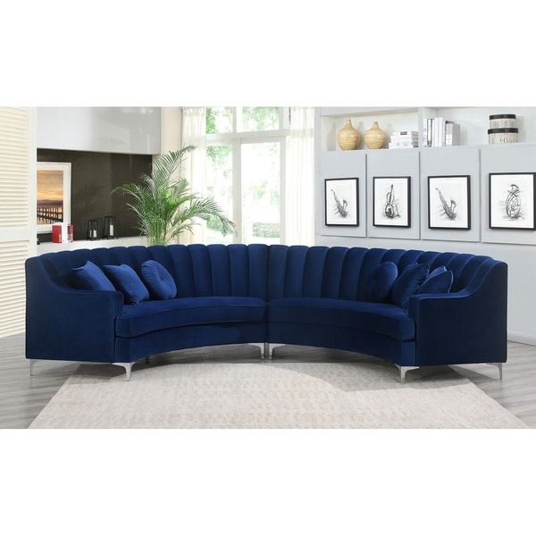 Shop Modern Curved Velvet Sectional Sofa – 141.8X28X (View 12 of 15)
