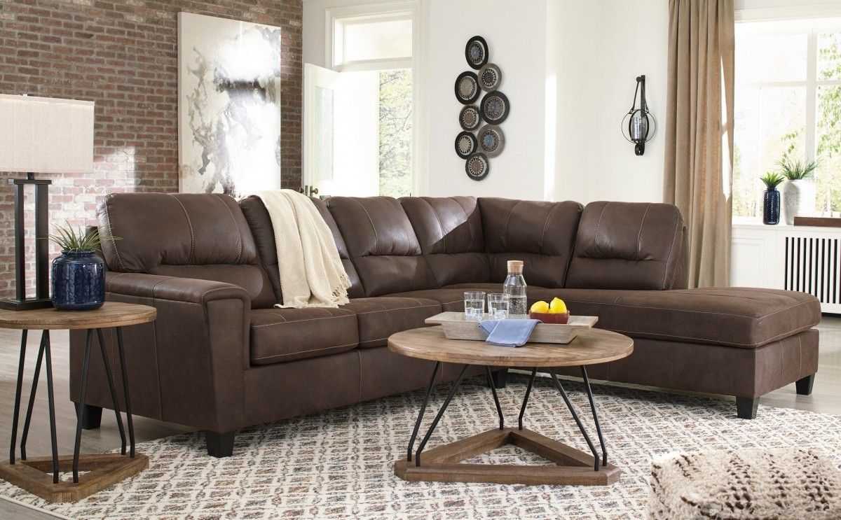 Signature Designashley Navi Chestnut 2 Piece Right Inside Hannah Right Sectional Sofas (View 14 of 15)