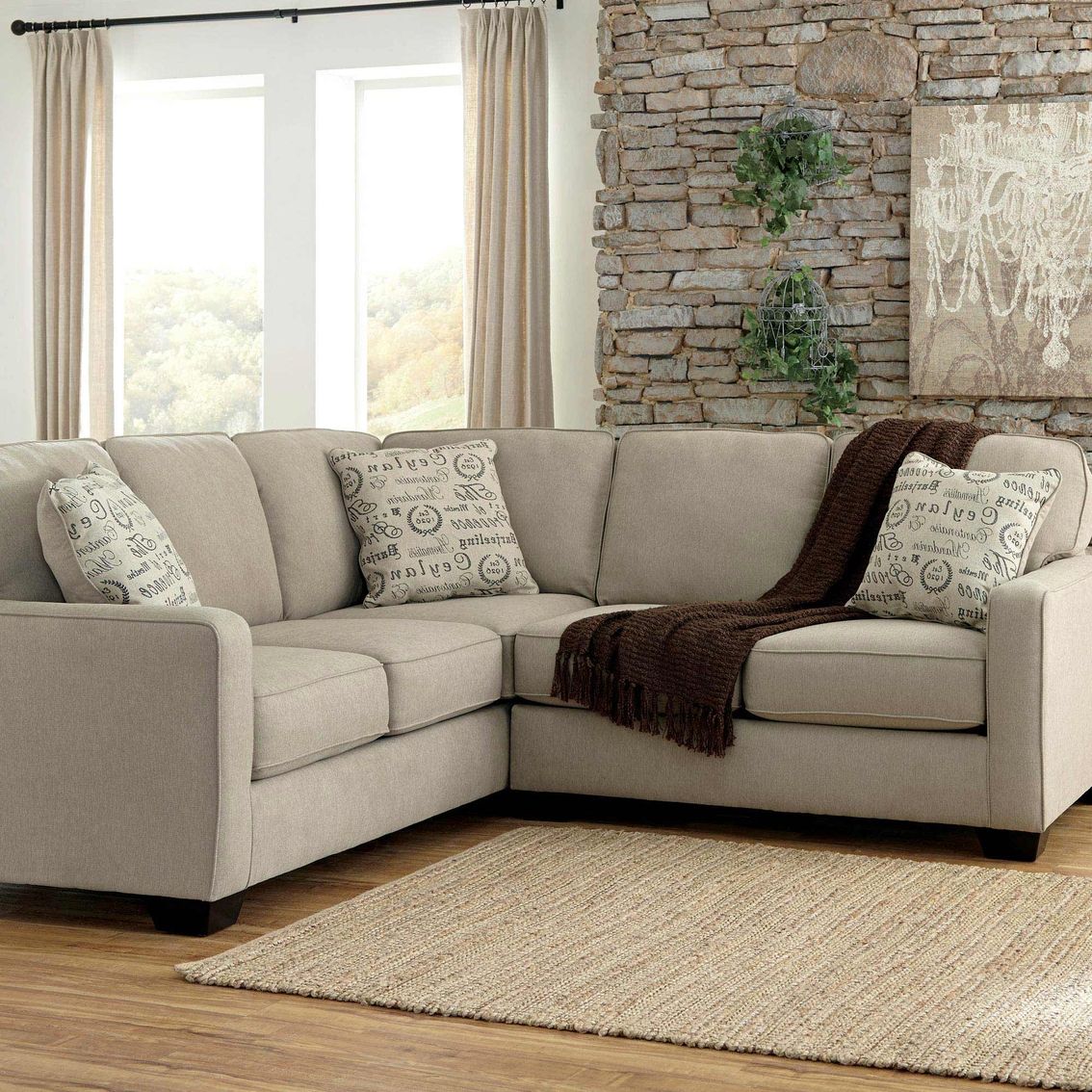 Small 2 Pc Sectional Sofa Kerri Charcoal 2 Piece Sectional Within 2Pc Burland Contemporary Sectional Sofas Charcoal (View 11 of 15)