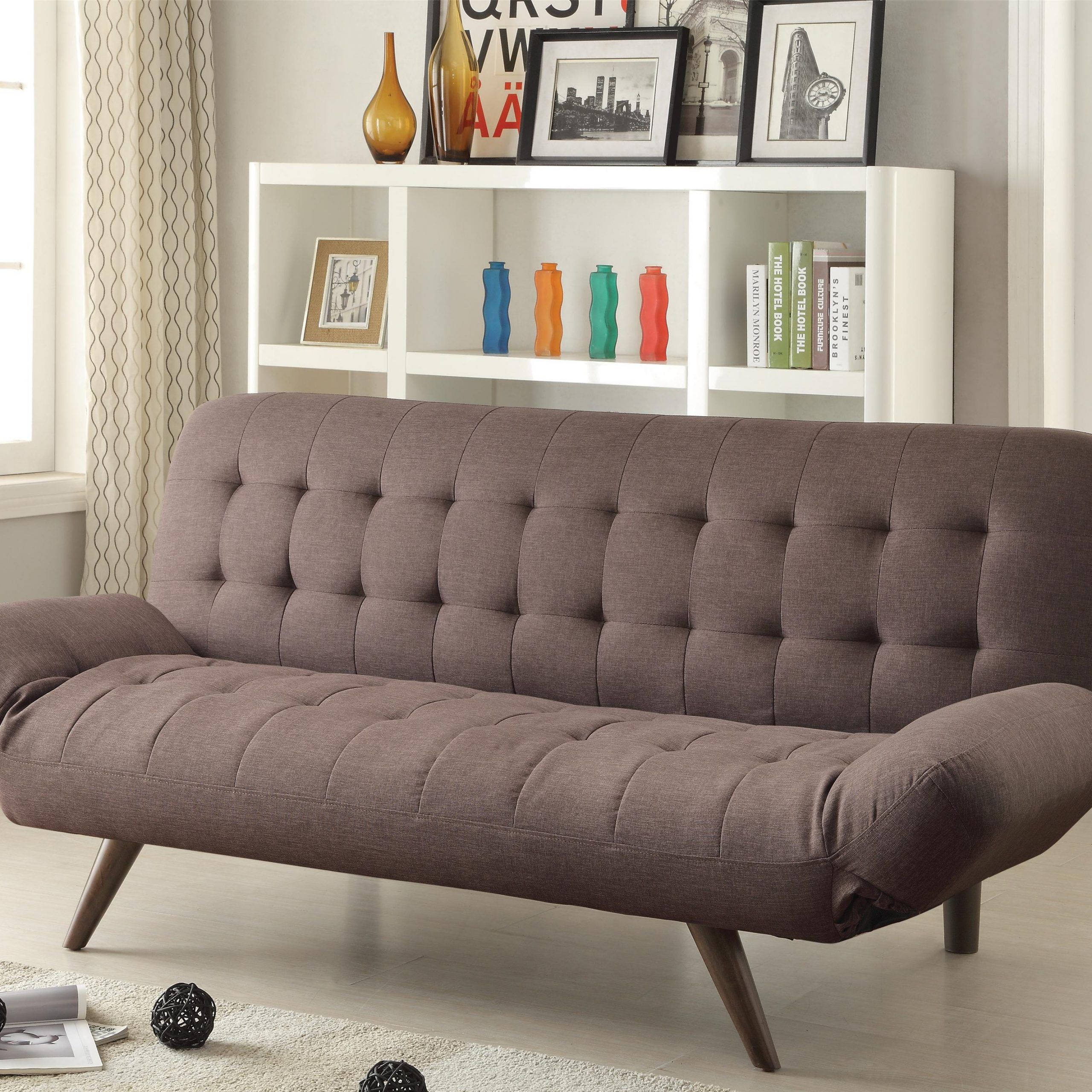 Sofa Beds And Futons Retro Modern Sofa Bed With Tufting With Easton Small Space Sectional Futon Sofas (View 8 of 15)