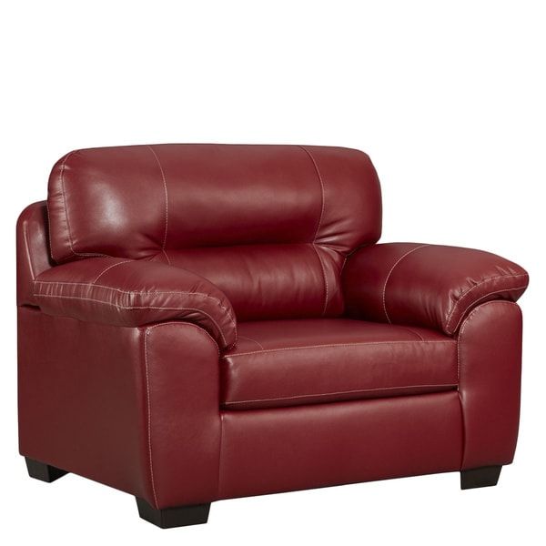 Sofa Trendz Red Faux Leather Corina Oversize Chair – Free Intended For Oversized Sofa Chairs (View 15 of 15)