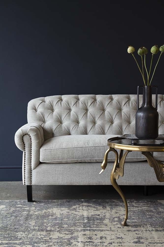 Soft Grey Modern Chesterfield Sofa | Rockett St George Pertaining To Chesterfield Sofas (View 13 of 15)