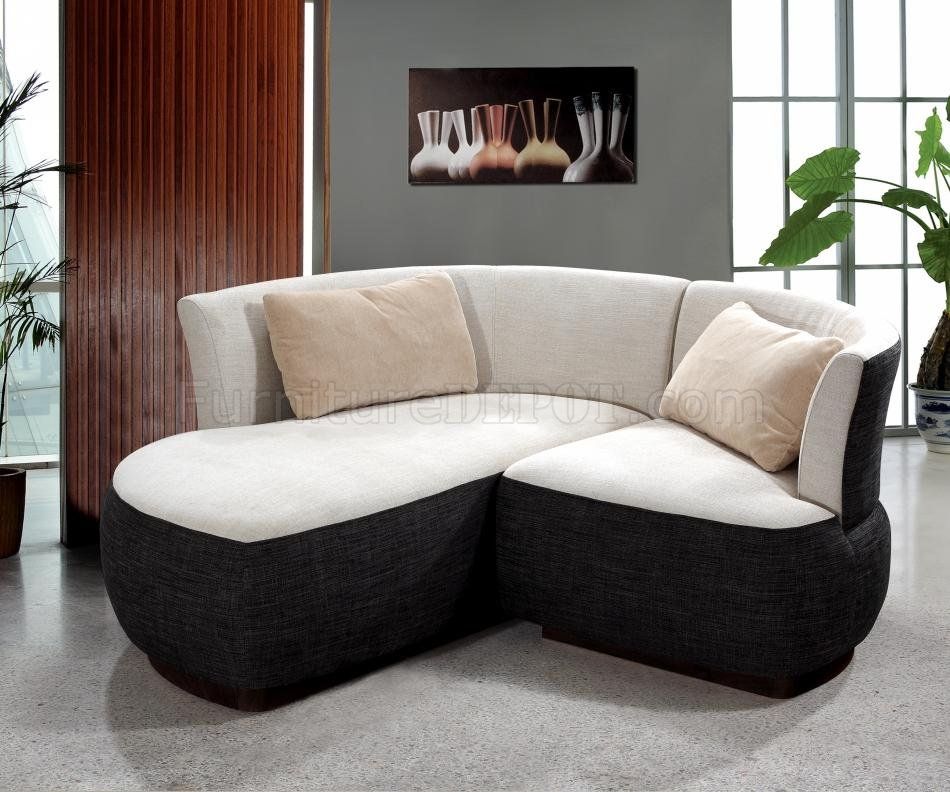 Two Tone Fabric Modern Elegant Sectional Sofa Throughout Elegant Sofas And Chairs (View 9 of 15)
