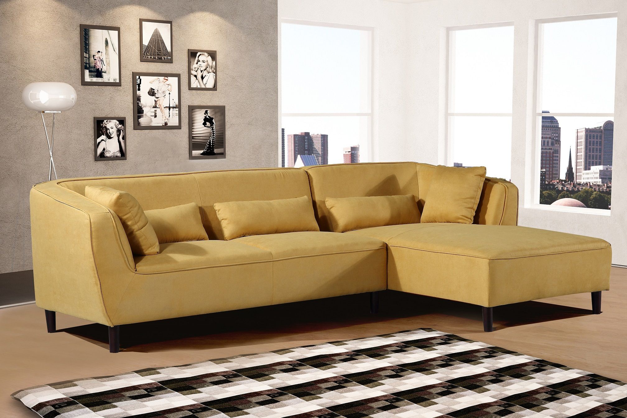 Us Pride Furniture Bad Bunny Elegant Modern Flocking Throughout Elegant Sectional Sofas (View 1 of 15)