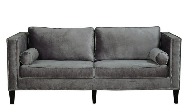 Velvet Sofas Under $1000 | Grey Velvet Sofa, Velvet Sofa For 4Pc French Seamed Sectional Sofas Velvet Black (View 15 of 15)