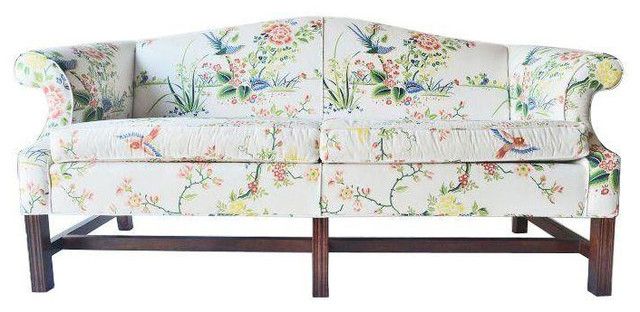 Vintage Floral Chintz Settee Transitional Loveseats Within Yellow Chintz Sofas (View 3 of 15)