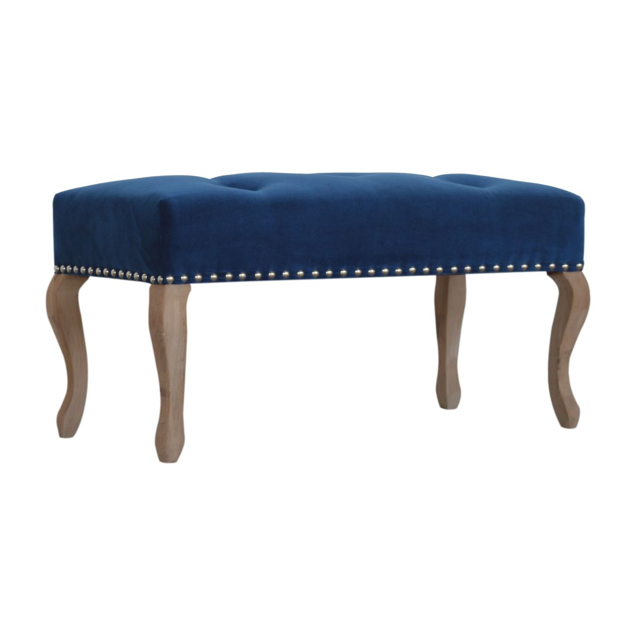Wholesale French Style Royal Blue Velvet Bench, Dropship Pertaining To Artisan Blue Sofas (View 14 of 15)