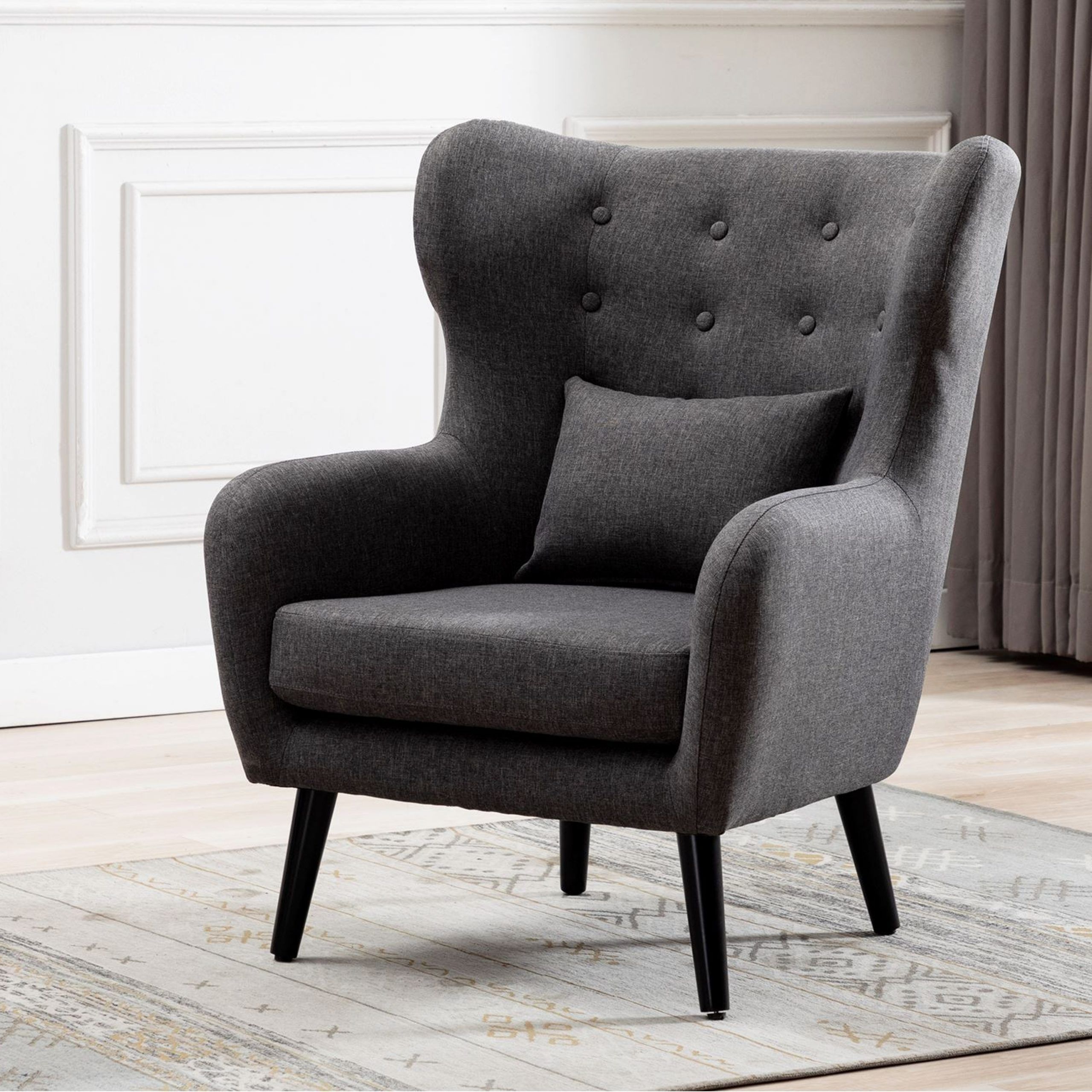 Winslow Accent Chair In Grey For Antonio Light Gray Leather Sofas (View 10 of 15)
