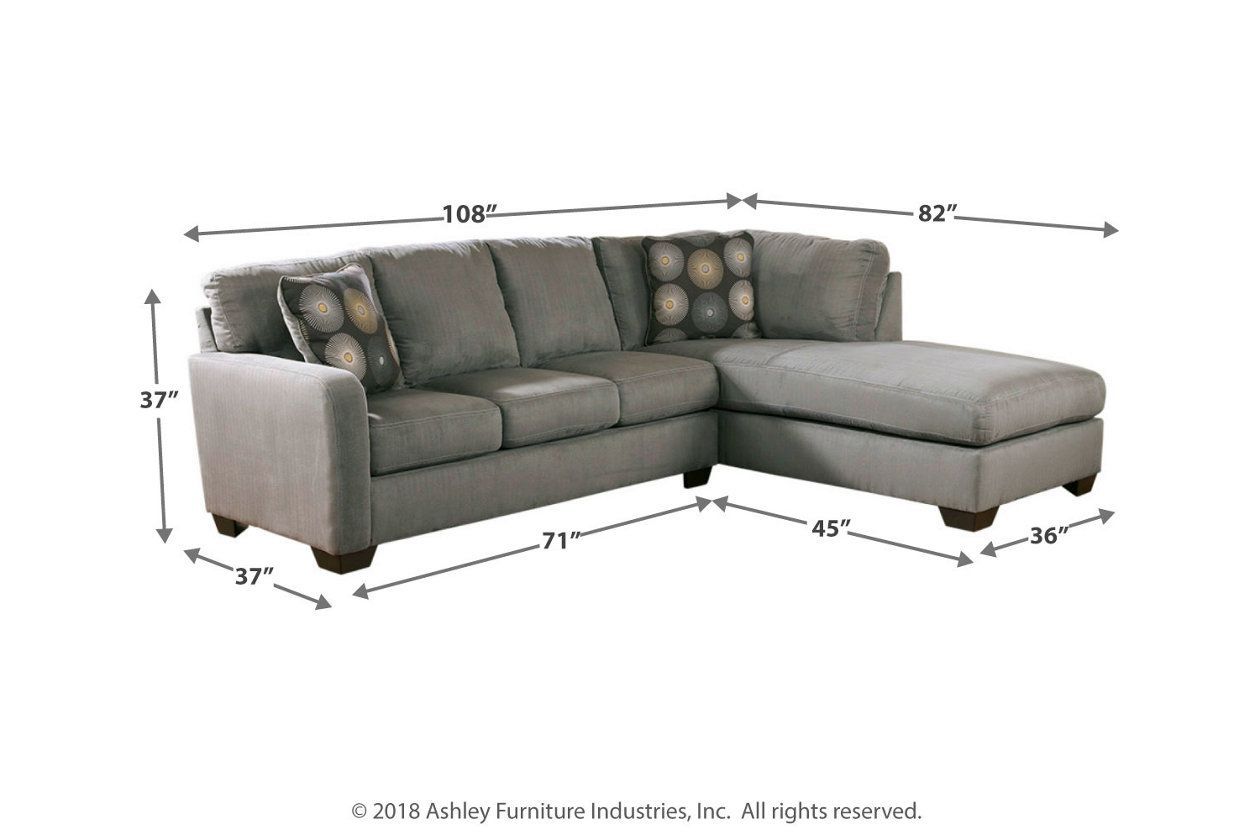 Zella 2 Piece Sectional With Chaise | Ashley Furniture Pertaining To 2Pc Burland Contemporary Sectional Sofas Charcoal (View 12 of 15)