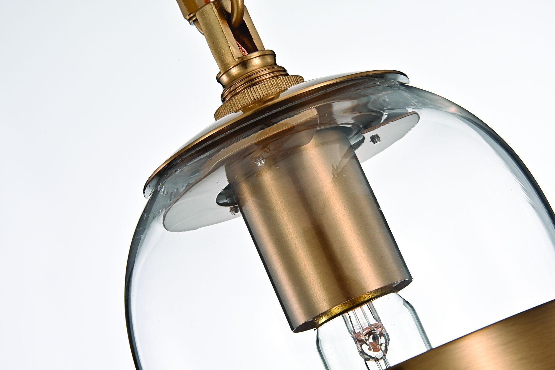 1 Light Natural Brass Mini Pendant With Clear Glass Throughout Bubbles Clear And Natural Brass One Light Chandeliers (View 7 of 15)
