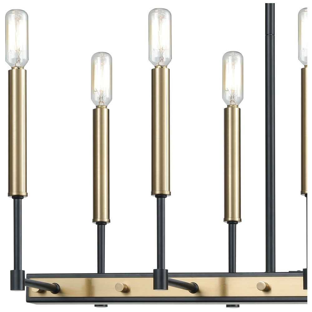 15278/10 Elk Lighting Livingston 10 Light Linear With Regard To Black And Brass 10 Light Chandeliers (View 2 of 15)