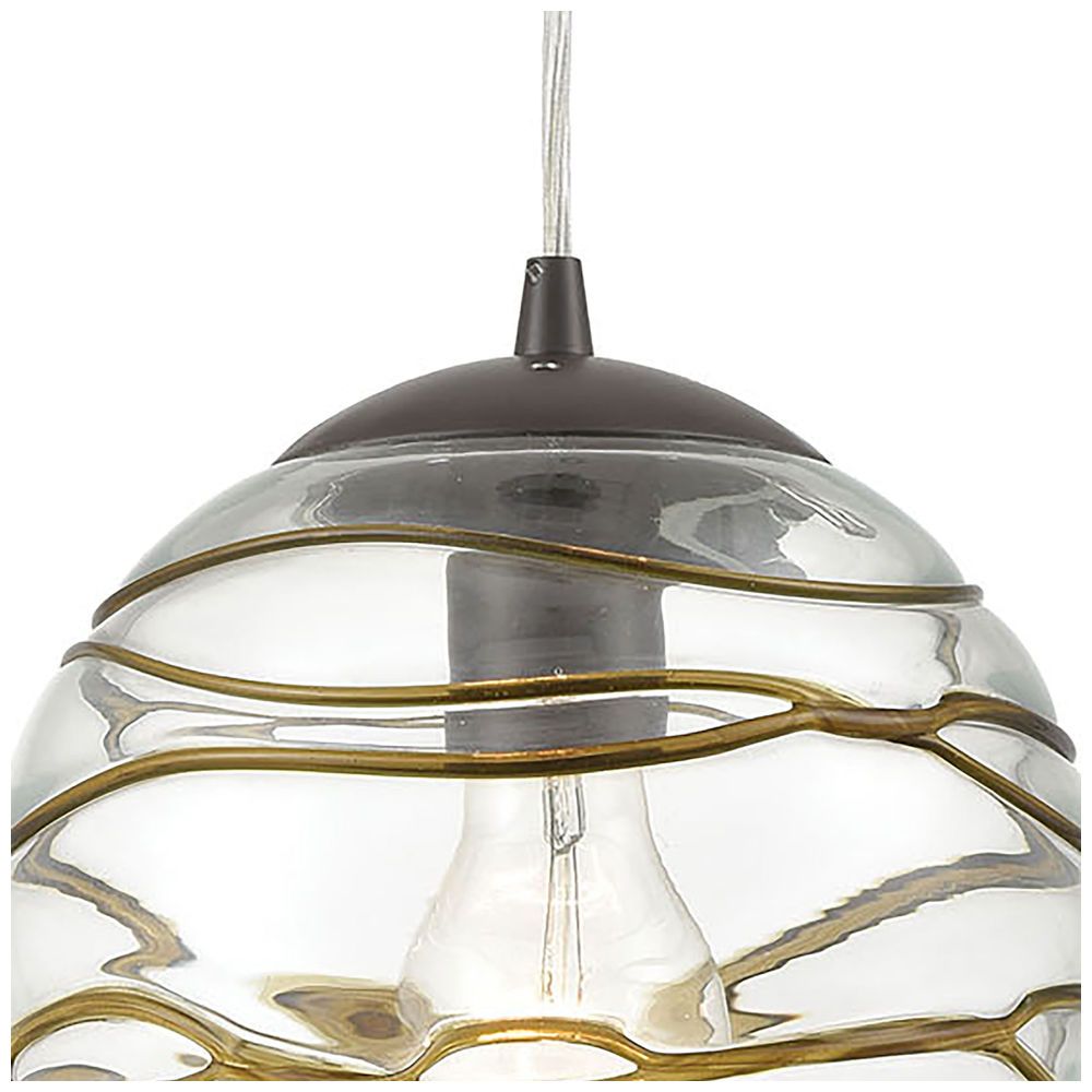 31753/1 Elk Lighting Vines 1 Light Mini Pendant In Oil Intended For Bubbles Clear And Natural Brass One Light Chandeliers (View 6 of 15)