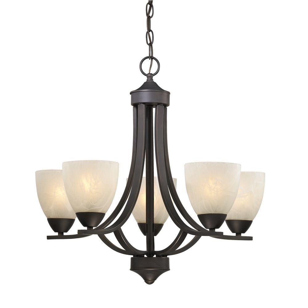 5 Light Chandelier With Alabaster Glass In Bronze | 222 78 Inside Old Bronze Five Light Chandeliers (View 5 of 15)