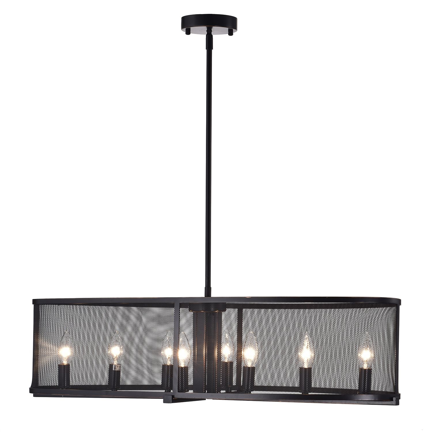 Aludra 8 Light Oil Rubbed Bronze Oval Metal Mesh Shade With Steel Eight Light Chandeliers (View 13 of 15)