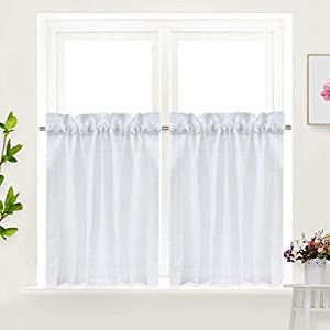 Amazon: Tier Curtains 24 Inch Rod Pocket For Kitchen For Semi Sheer Rod Pocket Kitchen Curtain Valance And Tiers Sets (View 2 of 15)