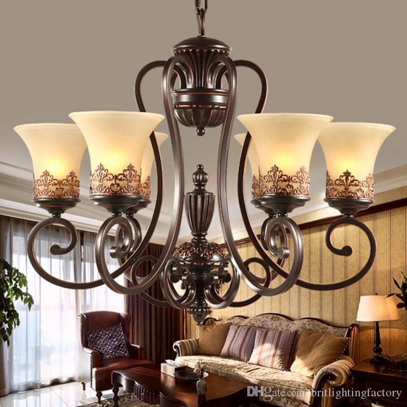 Antique Black Wrought Iron Chandelier Rustic Arts & Crafts Inside Black Iron Eight Light Chandeliers (View 14 of 15)