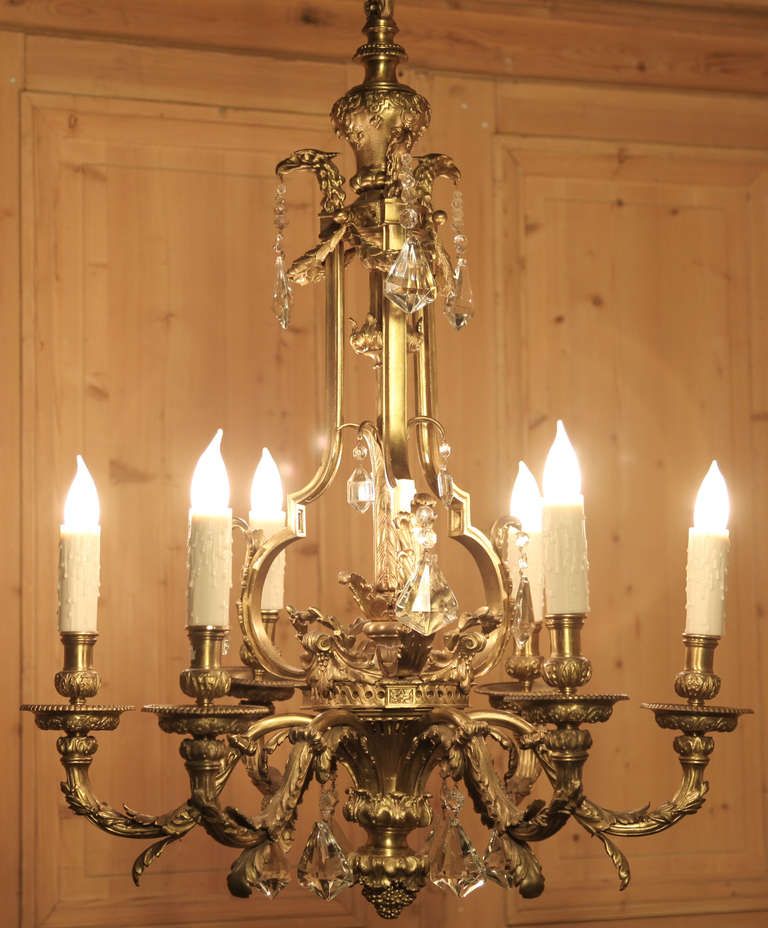 Antique French Louis Xvi Bronze Chandelier For Sale At 1Stdibs Within Old Bronze Five Light Chandeliers (View 4 of 15)