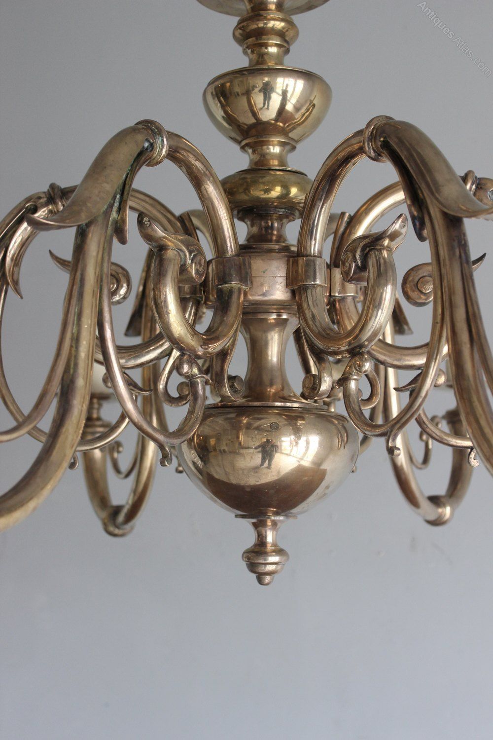 Antiques Atlas – English Antique Brass Chandelier Within Antique Brass Seven Light Chandeliers (View 13 of 15)