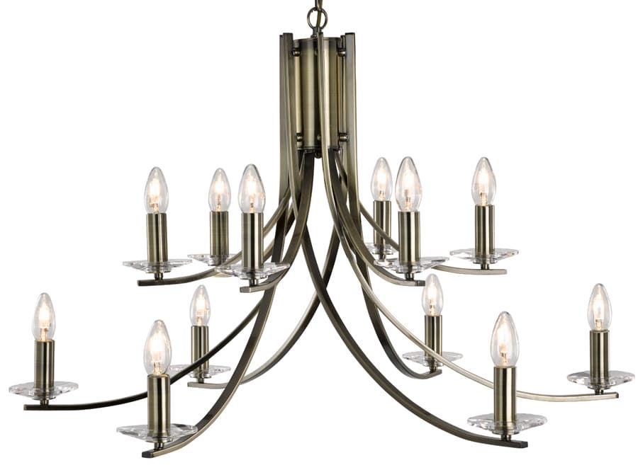 Ascona Large Modern Antique Brass 12 Light Twist With Antique Brass Seven Light Chandeliers (View 15 of 15)