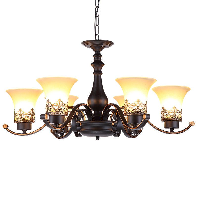 Black Iron Works Chandelier For Indoor Home Lighting Pertaining To Black Iron Eight Light Chandeliers (View 9 of 15)