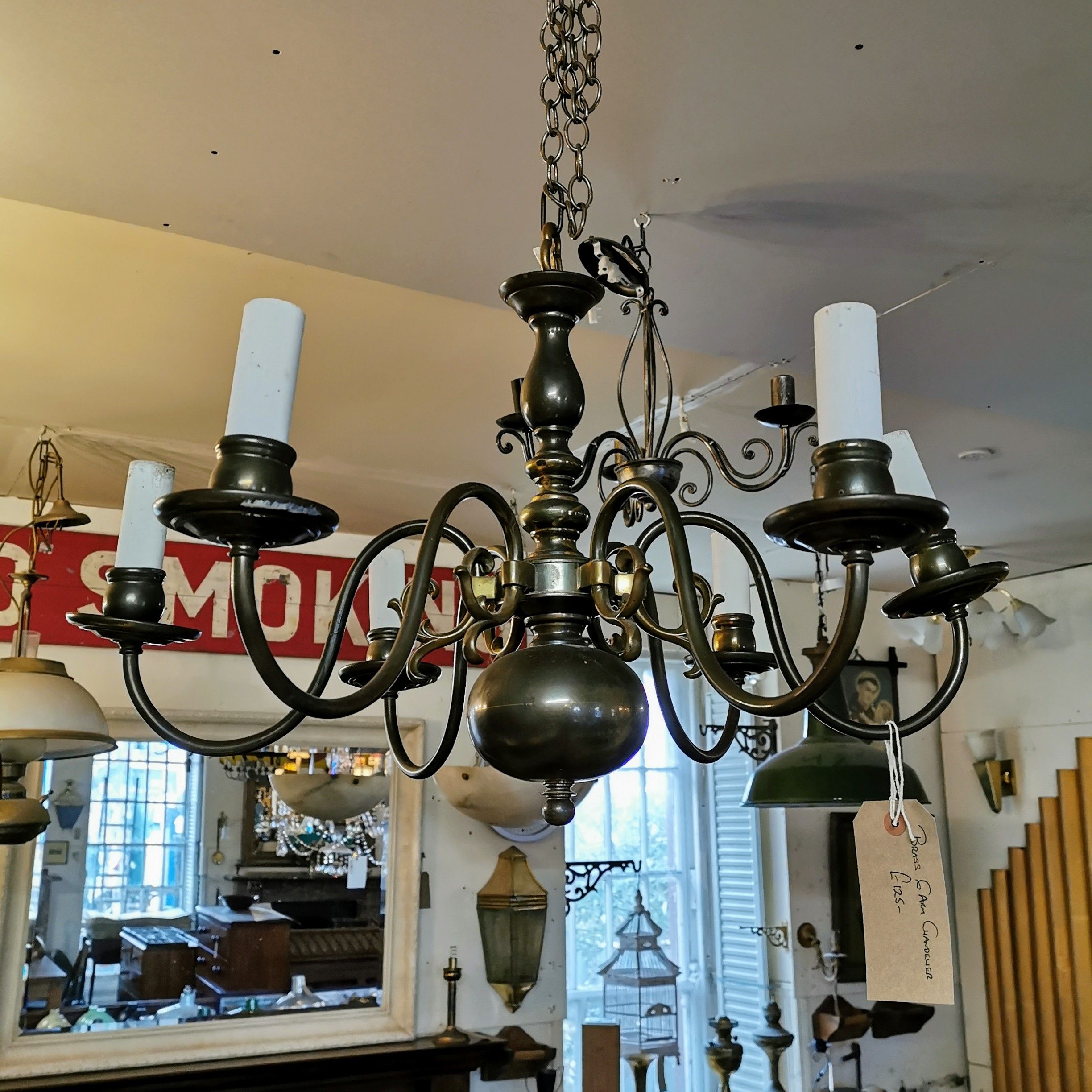 Brass 6 Arm Chandelier Pertaining To Natural Brass Six Light Chandeliers (View 11 of 15)