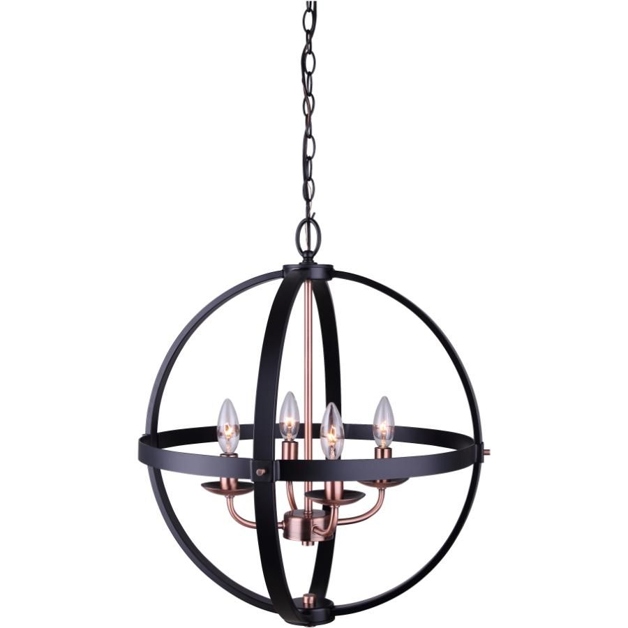 Canarm: Sutton 4 Light Matte Black And Bronze Chandelier With Regard To Isle Matte Black Four Light Chandeliers (View 10 of 15)