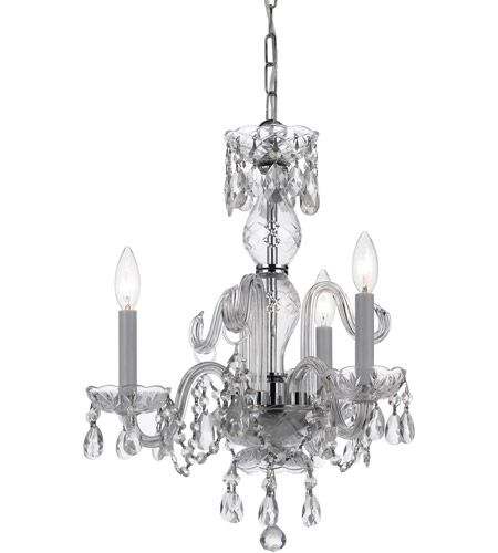 Crystorama 5044 Ch Cl Mwp Traditional Crystal 3 Light 16 In Polished Chrome Three Light Chandeliers With Clear Crystal (View 5 of 15)