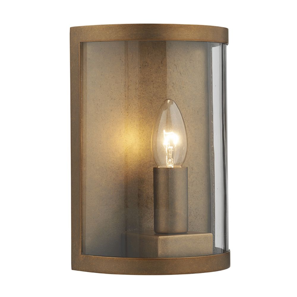 Dar Lighting Dusk 1 Ip44 Outdoor Wall Light In Natural Intended For Bubbles Clear And Natural Brass One Light Chandeliers (View 9 of 15)